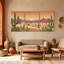 Paysage et nature, paysage désertique avec cactus et montagnes, ensemble de 3 impressions sur toile-456818799