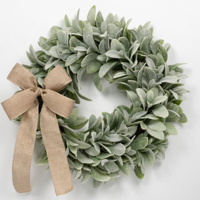 20" Faux Lamb's Ear Wreath