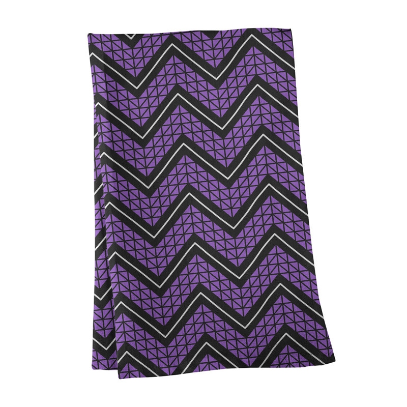 Stephenie Tea Towel Kitchen Towel, Dark Purple/Black, Cotton Twill