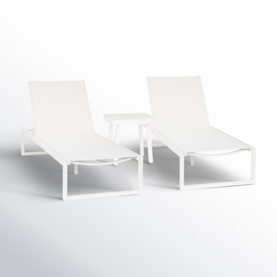 Armando Aluminum Outdoor Chaise and Table 3-Piece Set
