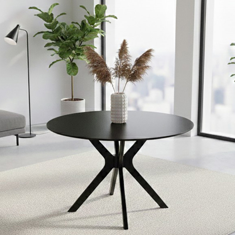 Anele Round Dining Table, Black