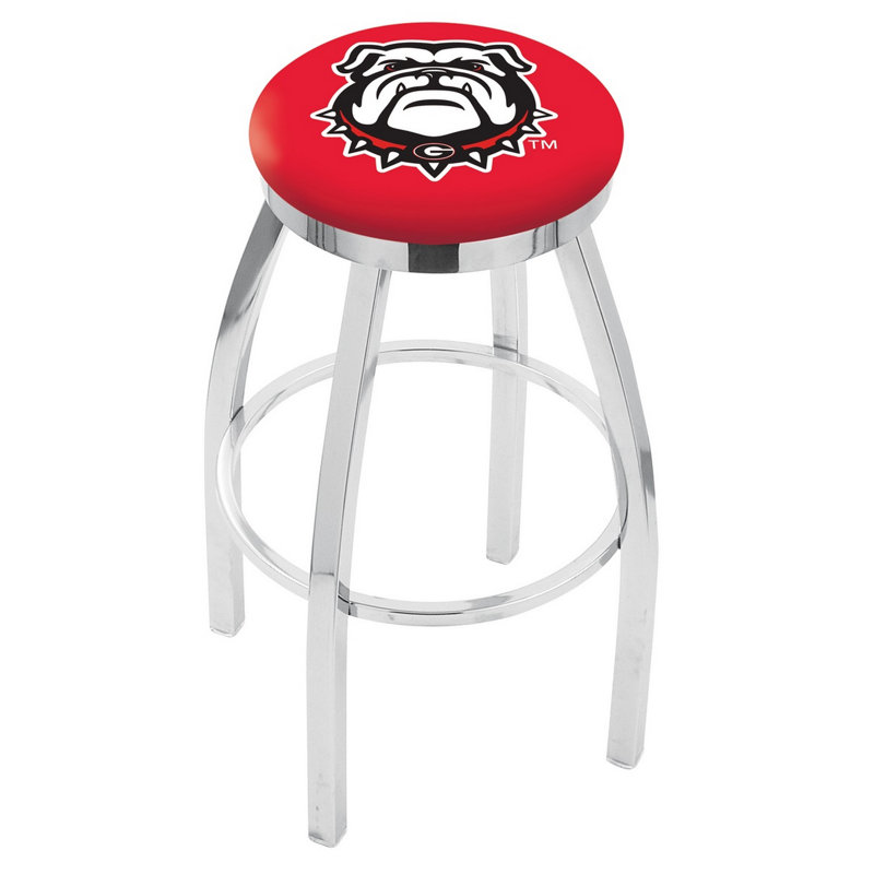 Tabouret tournant 36 "NCAA, Georgia - « Bulldog », Chrome