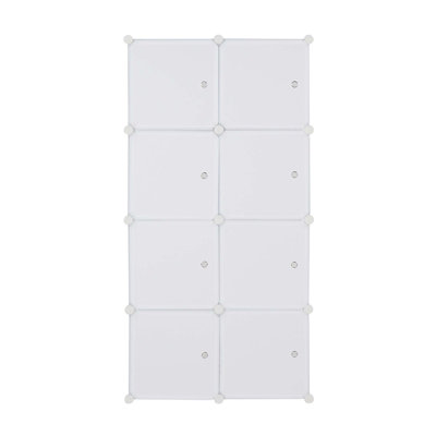 8 Cube Organizer Stackable Plastic Cube Storage Shelves Design Multifunctional Modular Closet Cabinet With Hanging Rod