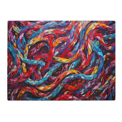 Snake Colour Field  Glass Chopping Board