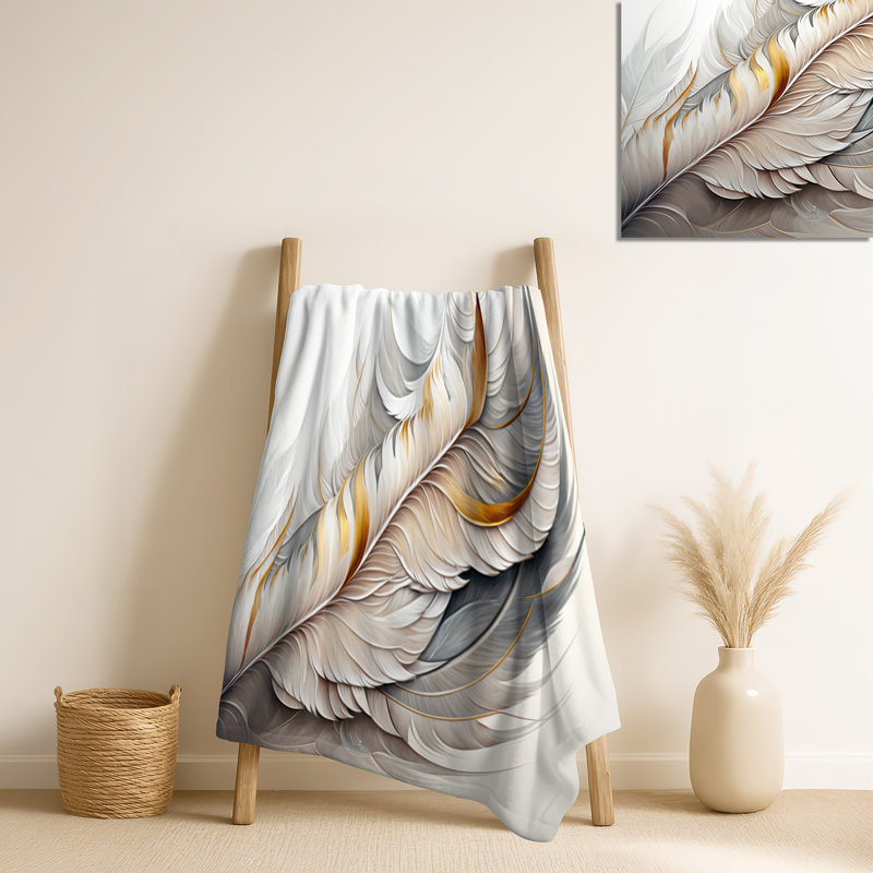 Plume blanche aquarelle - couverture transitionnelle abstraite