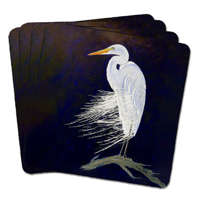 Sous-verre Adalinda Egret Feathers