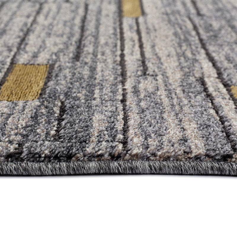 Tapis d'intérieur / extérieur gris Marlette, 5 pi x 7 pi