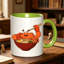 A Single Cartoon Crab And Ramen-Themed Ceramic Coffee Mug, Perfect for Tea, Milk, Or Water.