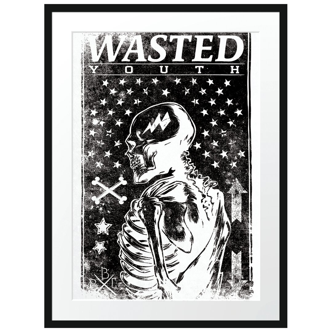 Gerahmtes Poster Wasted Youth Light