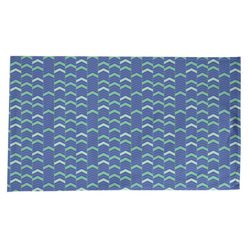 Nappe à chevrons à traits Stephenie, Bleu / Vert
