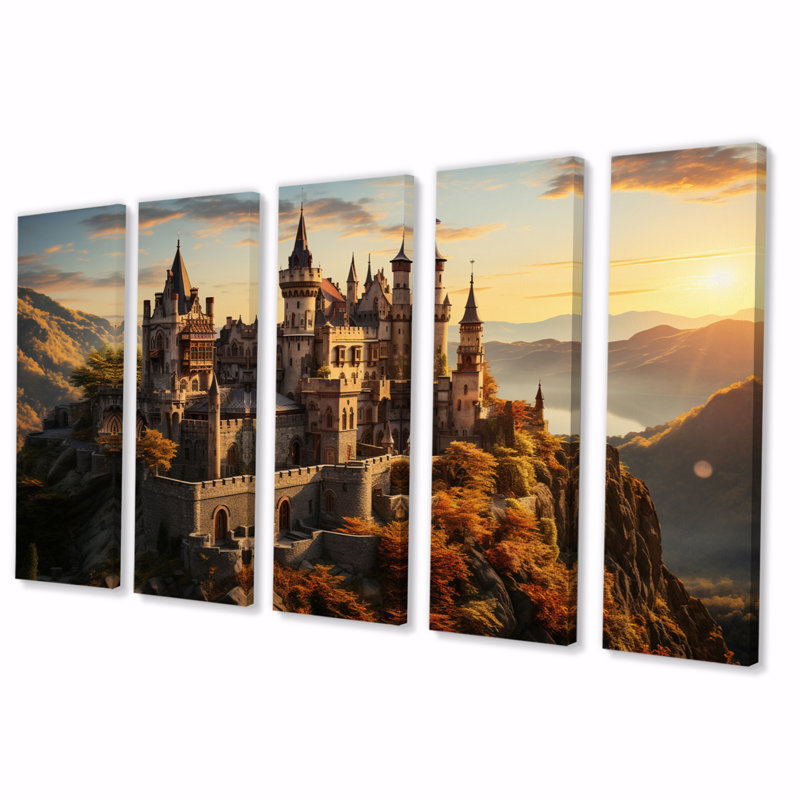 «Castles Golden Glow Warm» - art mural sur toile
