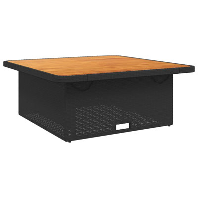 Hokku Designs Patio Table Poly Rattan And Acacia Wood