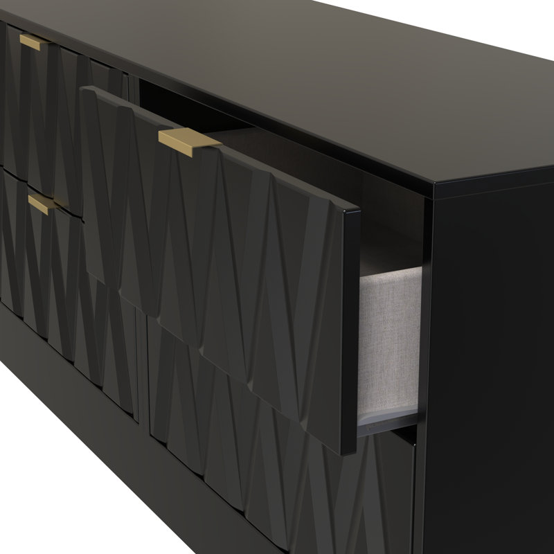 Besmir 4 Drawer Bed Box (Ready Assembled), Deep Black/Black