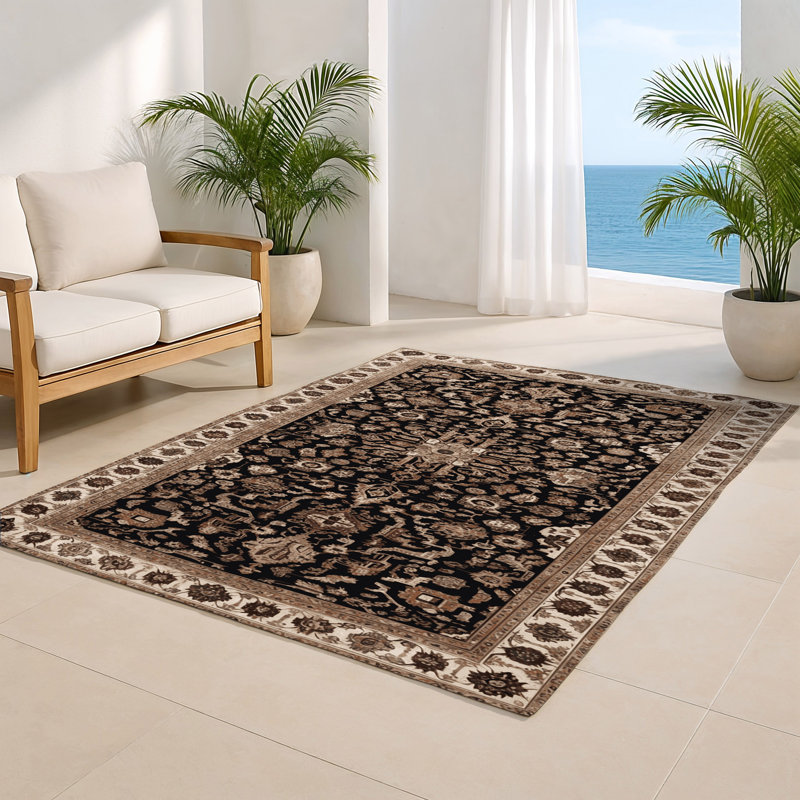 Tapis turc intérieur et extérieur brun, Rectangulaire 2 pi x 3 pi