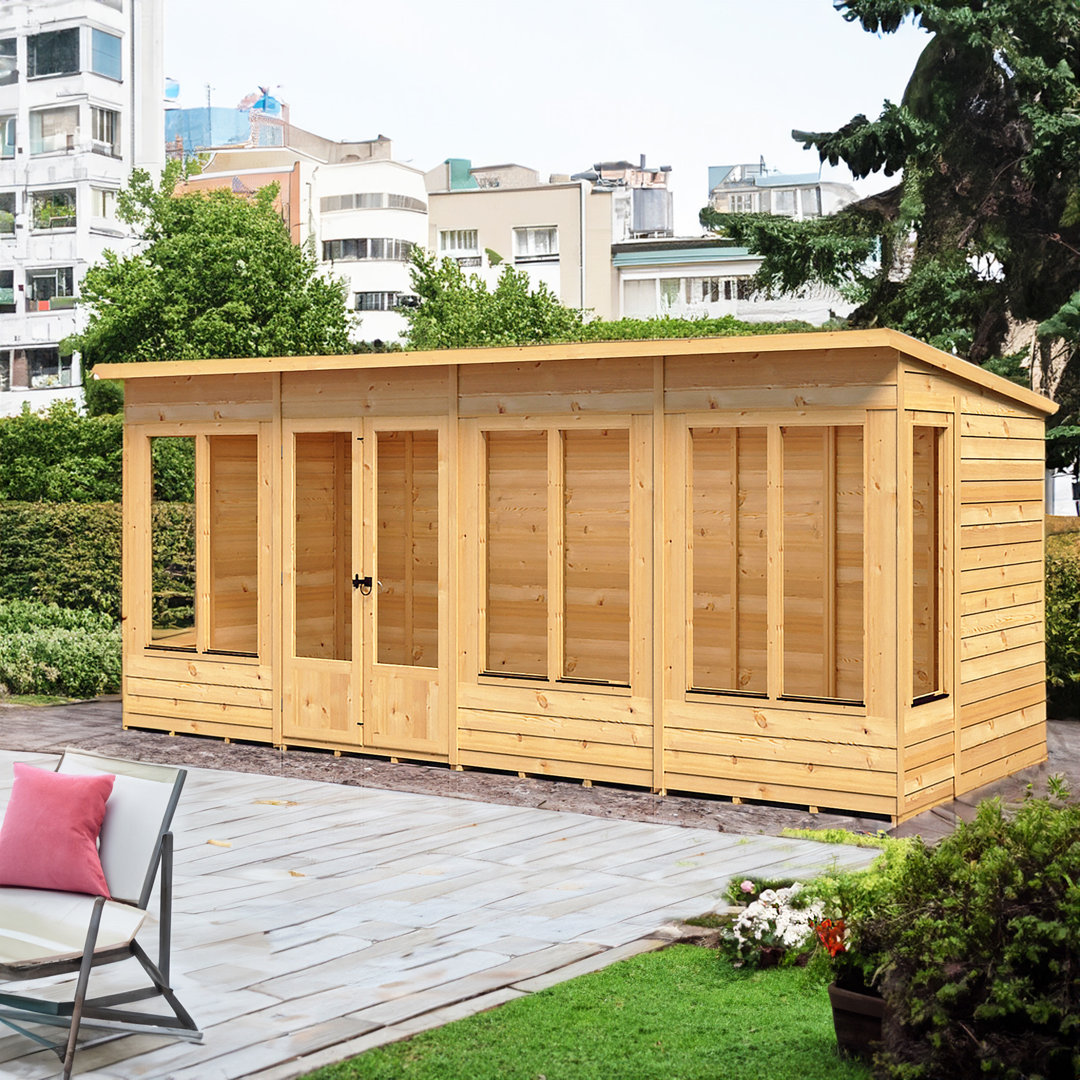 Alora Overlap Pent Summerhouse 16x6ft Timber Wood - Shire | TJ Hughes - Image 3
