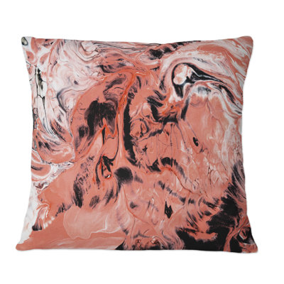 Pink And Black Marble Universe - Modern Printed Throw Pillow