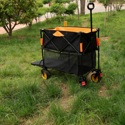 Big Large Capacity Folding Cart Extra Long Extender Wagon Cart Folding Wagon Garden Shopping Beach Cart -  Go Peak Track, GTKLCY05584