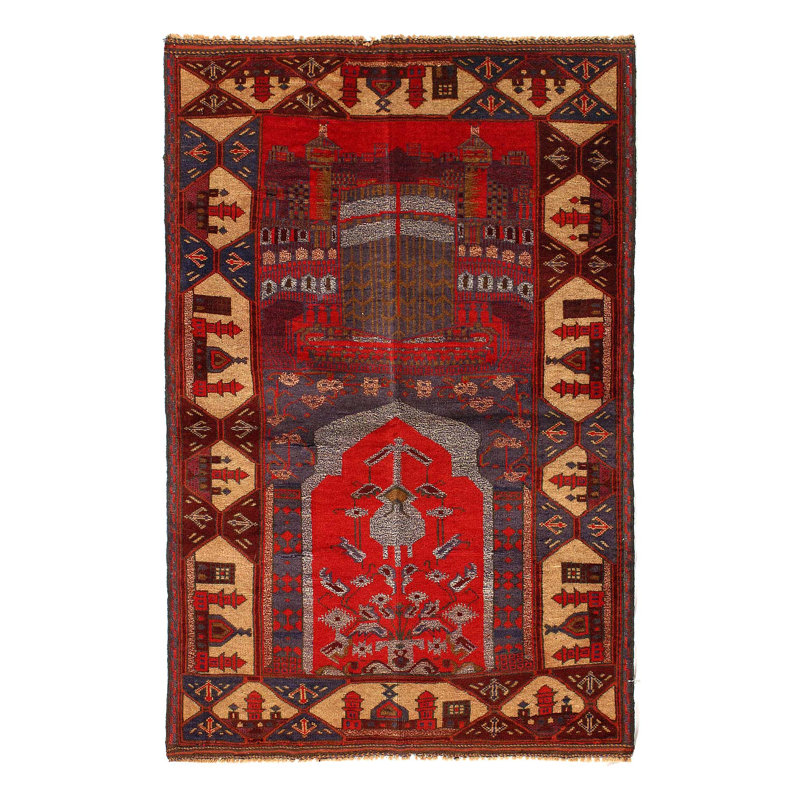 Afghan Baluch Rug 3'2"X 6'5"
