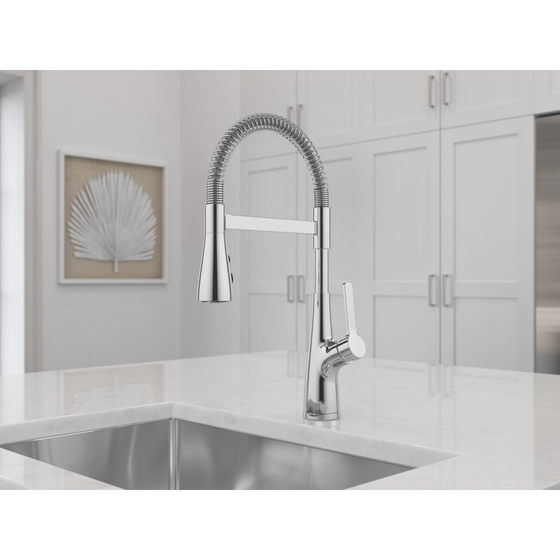 Neera Culinary Look Pull Down Single Handle Kitchen Faucet, Polished Chrome
