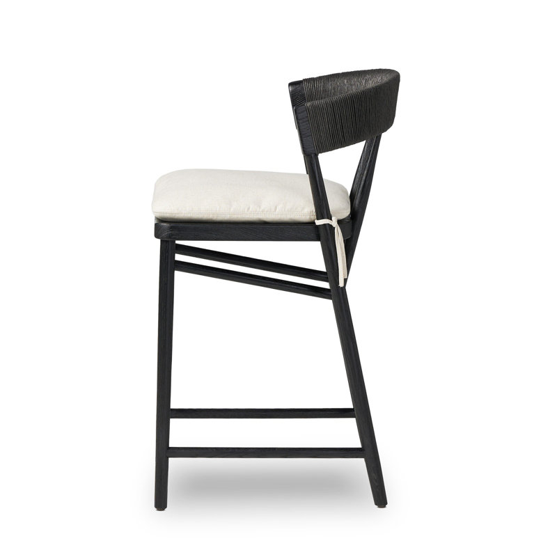 Naaliyah Stool With Cushion - Counter, Black