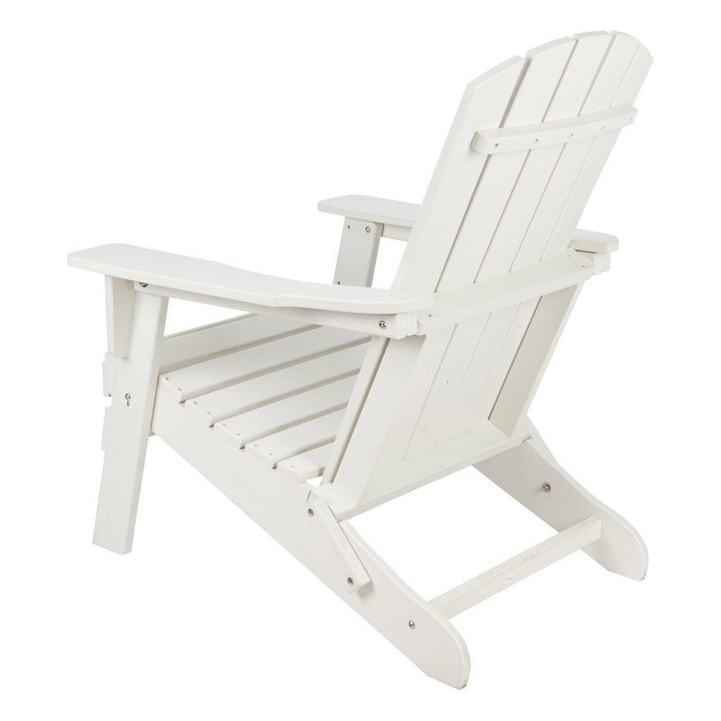 Marina Weather-Resistant Foldable Outdoor Adirondack Chair, White