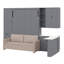Lit escamotable avec rangement hydraulique, canapé, tablettes et tiroirs, éclairage DEL / USB-697444472
