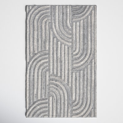 Seri Dark Gray Ivory Hand-Woven Abstract Rug
