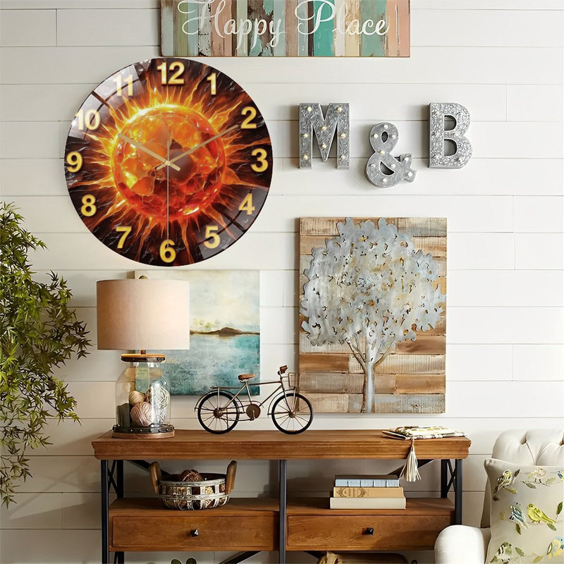 Horloge murale en verre Fiery