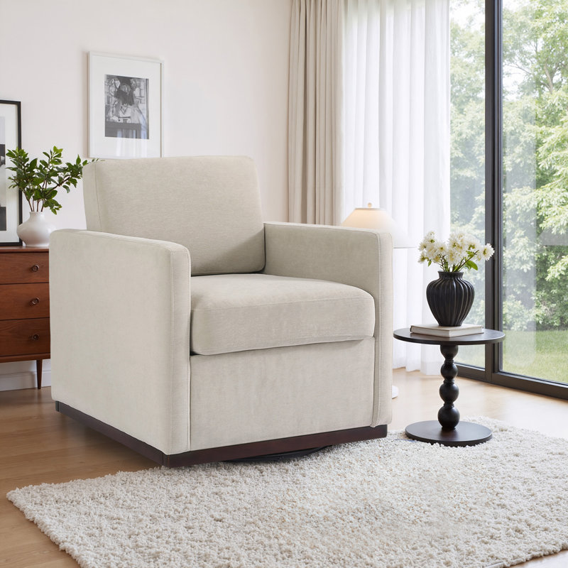 Upholstered Swivel Armchair, Sand