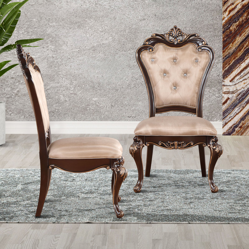 Constantine Tufted Upholstered Back Side Chair in Cherry