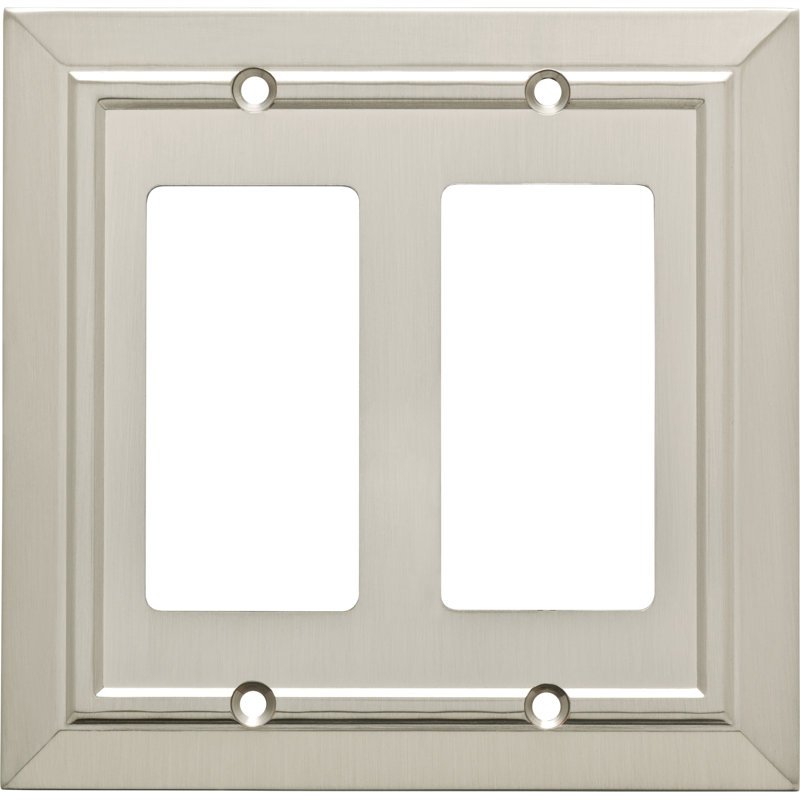 Classic Architecture 2-Gang Rocker Wall Plate, Brushed Nickel