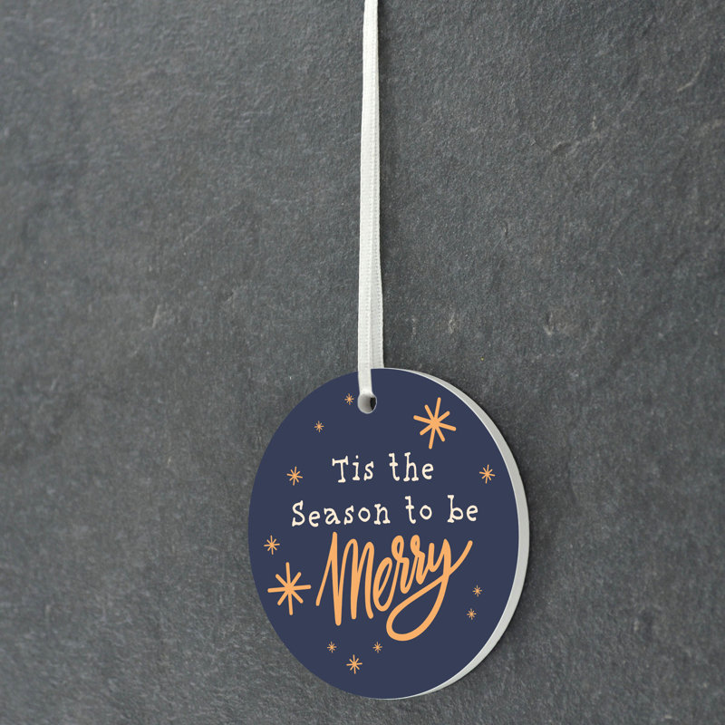 Carley the Season to be Merry Circle Shaped Ceramic Ornament