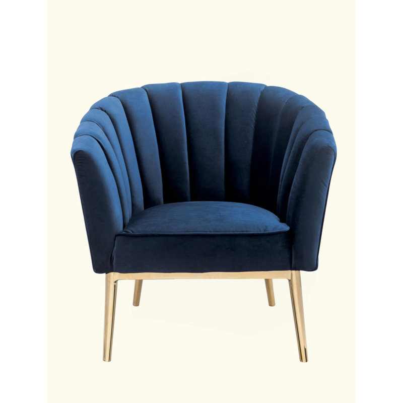 Chaise d'appoint Midnight Velvet & Gold Finish