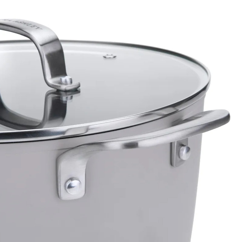 Laura Ashley 6.97L Aluminum Braiser with Lid, Dark Dove Grey