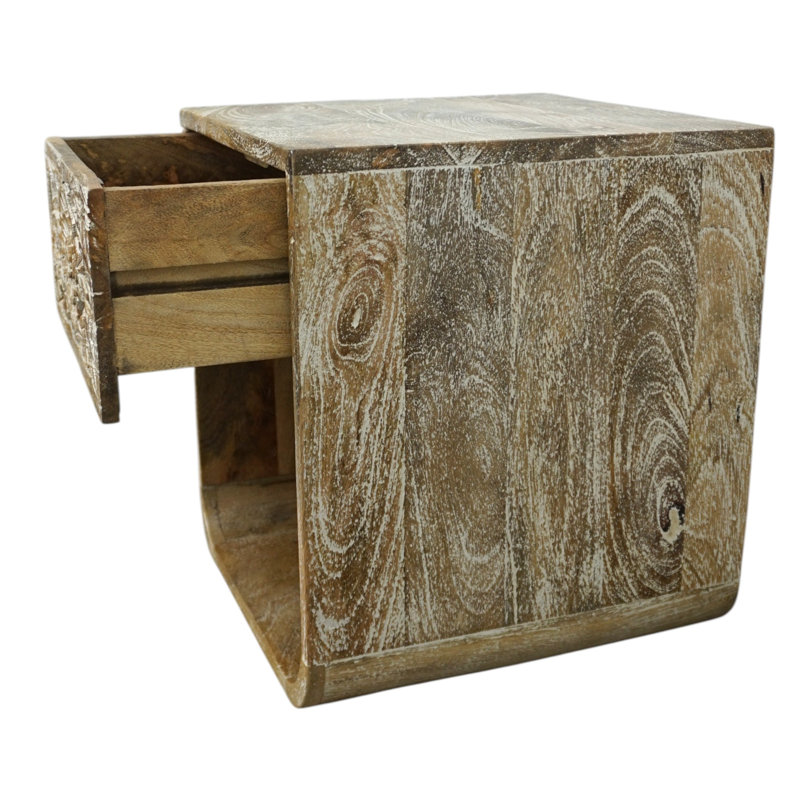Solid Wood Wall Mounted Nightstand/side Table