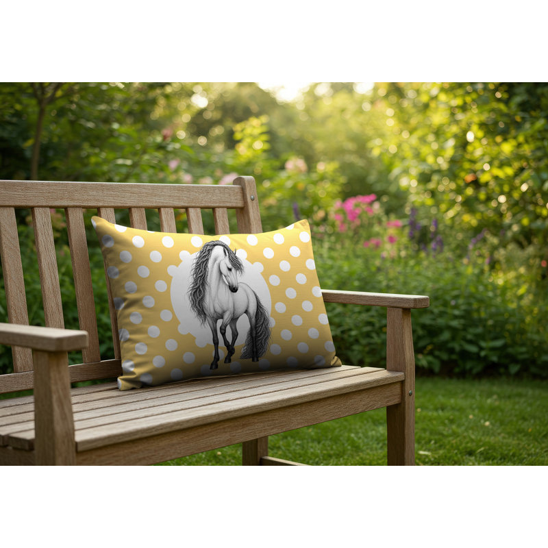 Coussin réversible Horse, 20x14, Yellow
