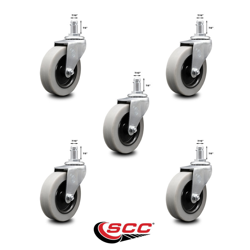 Ensemble de 5 roulettes à tige Thermoplastic Grip Ring