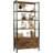 Keegen Iron Standard Bookcase, Industrial Bookshelves with Storage Cabinets, Storage Shelves for Living Room, Bedroom -602805970-602805973