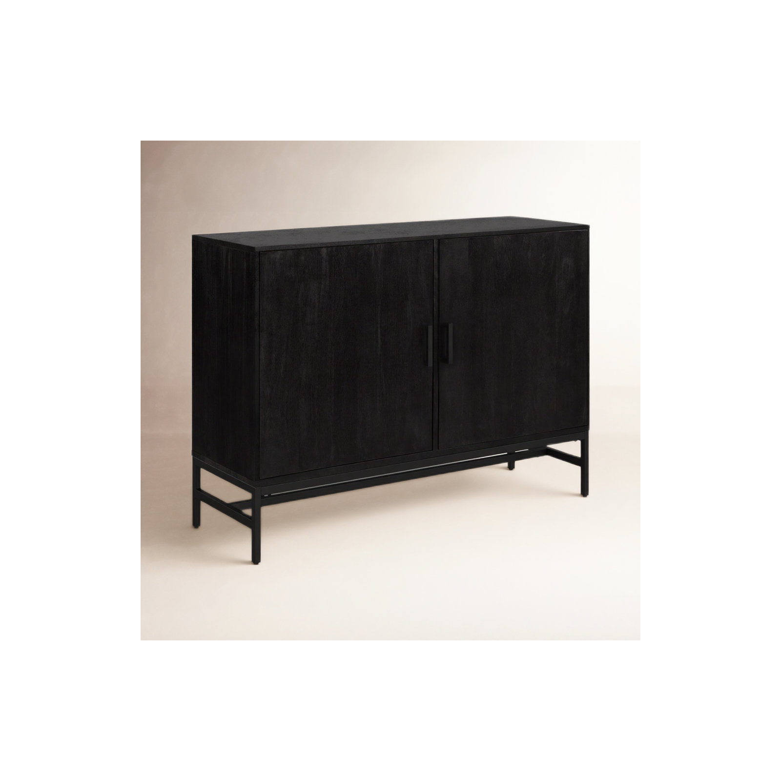 Soleil Solid Wood Storage Cabinet, Black