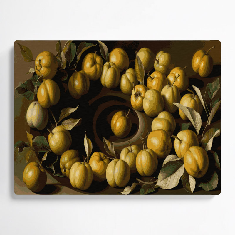Art mural en métal brun Fruit Medlar, H 11 po x l 14 po
