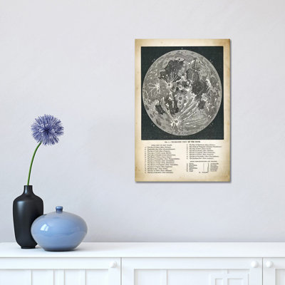 Moon Map 1 Piece Wrapped Canvas Wall Art