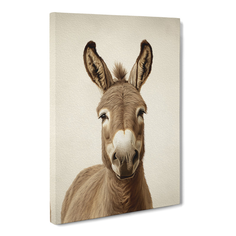 Donkey Minimalism - Wrapped Canvas Print, 60cm H x 40cm W x 3cm D