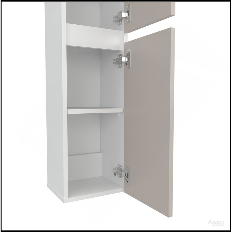 Bathroom Cabinet, 2 Doors, 4 Shelves, White