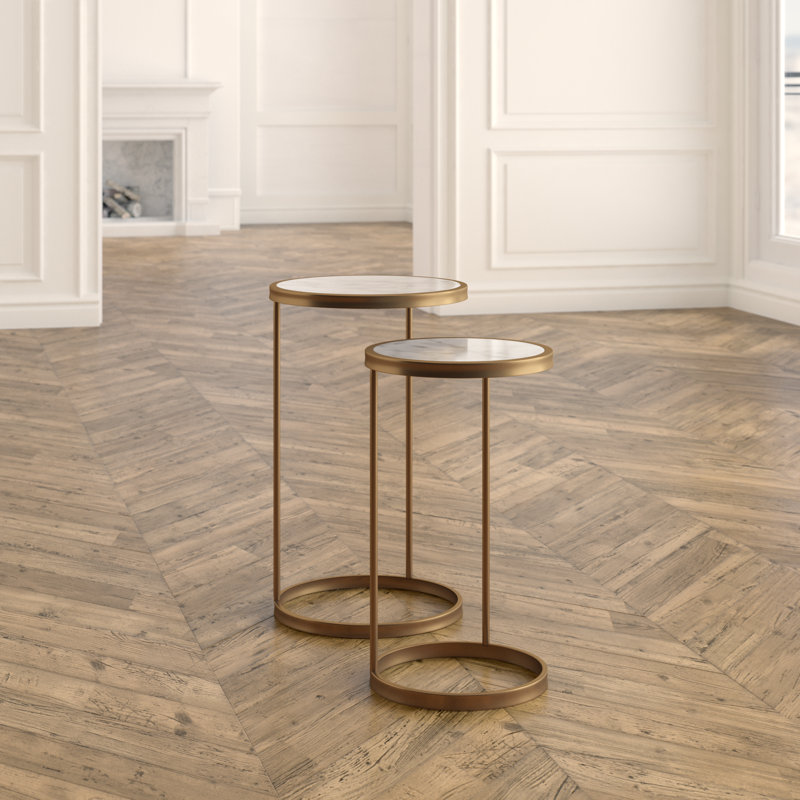 Lombox Nesting Tables, Silver, White
