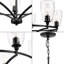 Lustre traditionnel 5 lumières en verre transparent-351098956