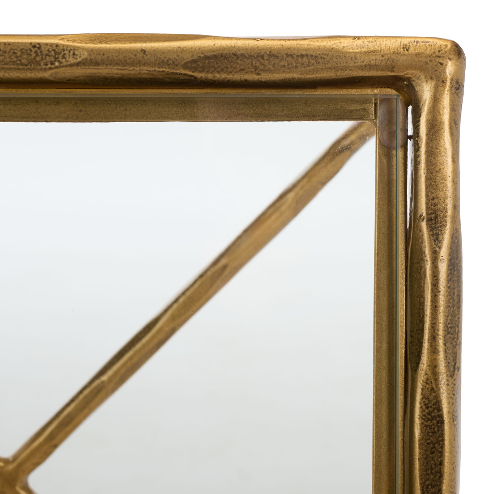 Evelynn End Table, Brass, Clear
