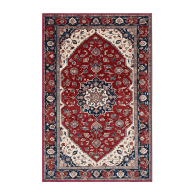 Machine Washable Persian Red Area Rug