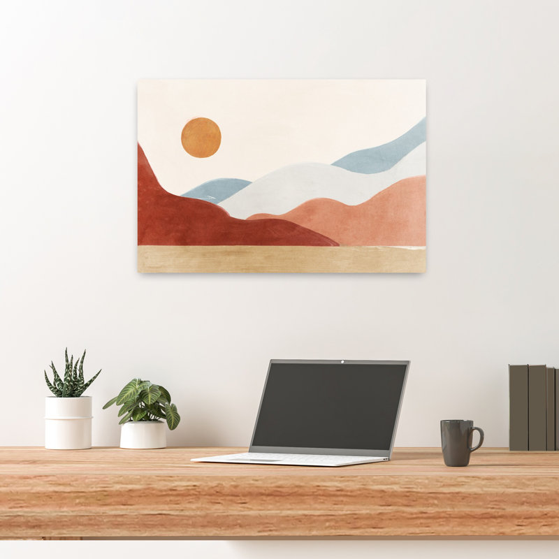 Perdus dans les rêves, art géométrique minimaliste, paysage naturel, H 16 po x l 24 po