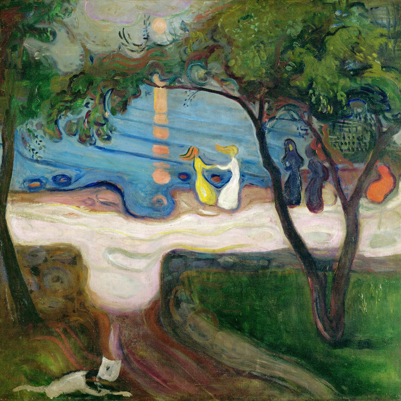 Dance On The Beach by Edvard Munch - Wrapped Canvas Print, 90cm H x 90cm W x 4cm D