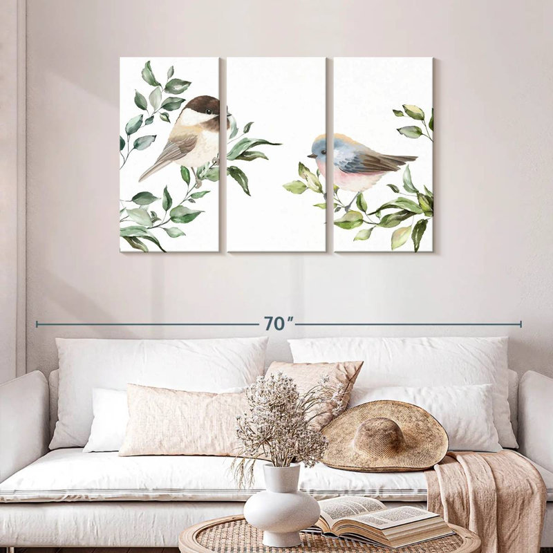 Birds On Branches, 28" H x 45" W